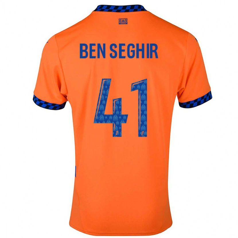 Danxen Niño Camiseta Salim Ben Seghir #41 Naranja Azul Oscuro Equipación Tercera 2024/25 La Camisa