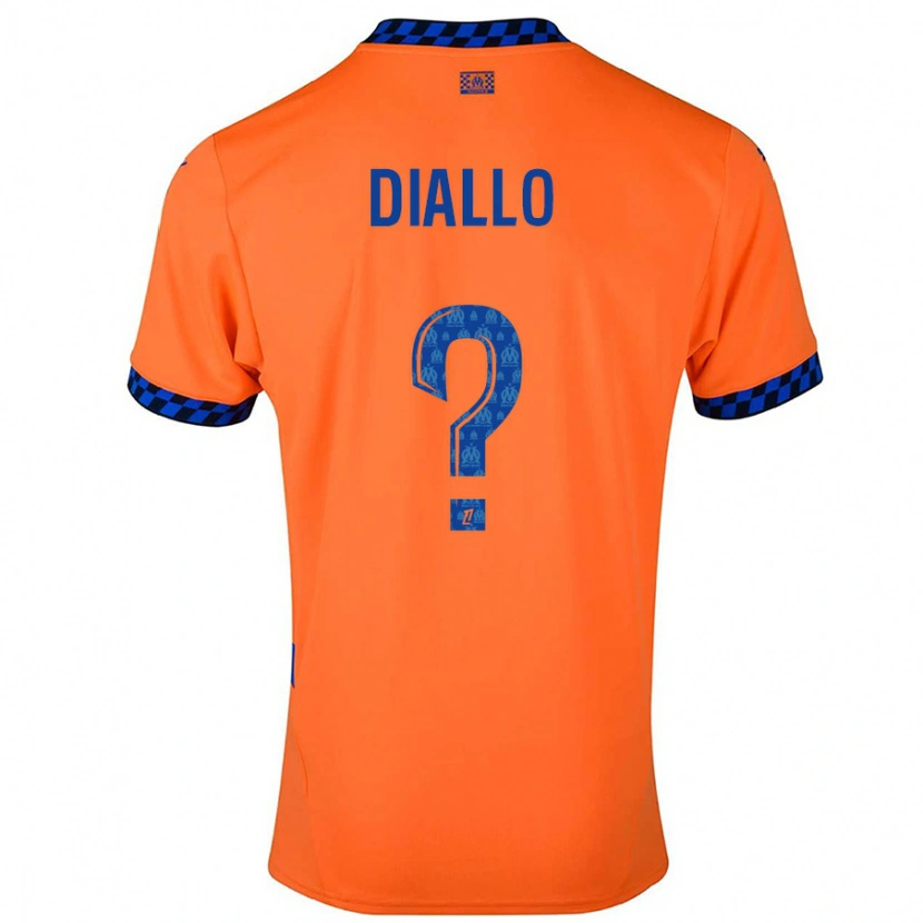 Danxen Niño Camiseta Mouhamed Diallo #0 Naranja Azul Oscuro Equipación Tercera 2024/25 La Camisa