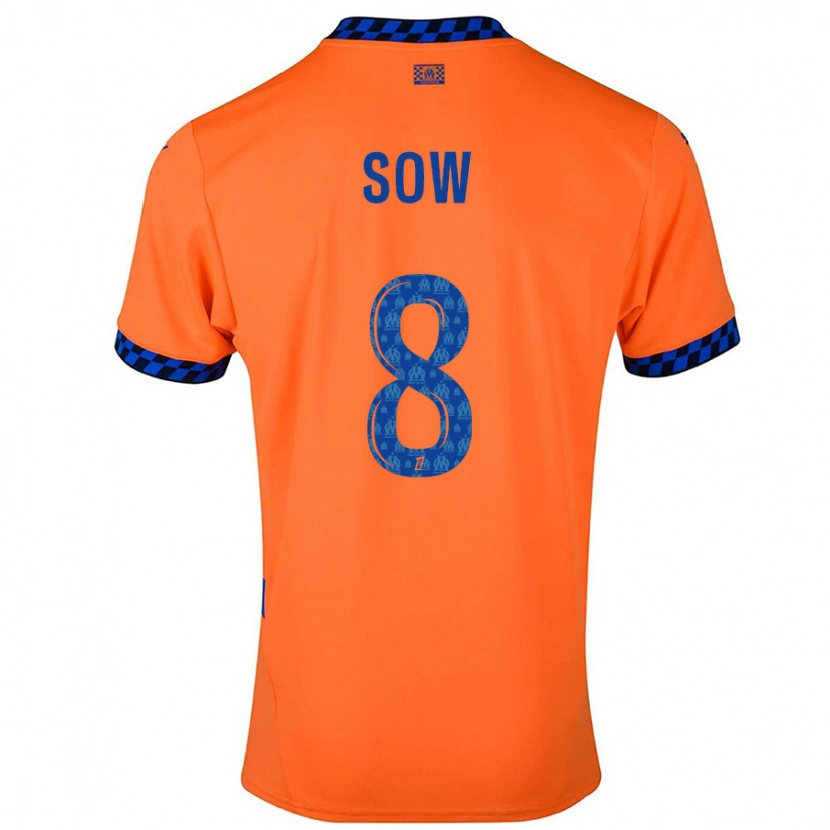 Danxen Niño Camiseta Mbayang Sow #8 Naranja Azul Oscuro Equipación Tercera 2024/25 La Camisa