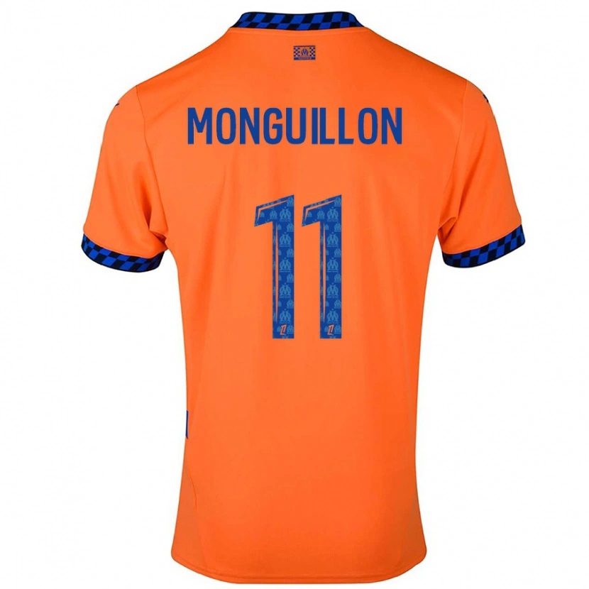 Danxen Niño Camiseta Coralie Monguillon #11 Naranja Azul Oscuro Equipación Tercera 2024/25 La Camisa