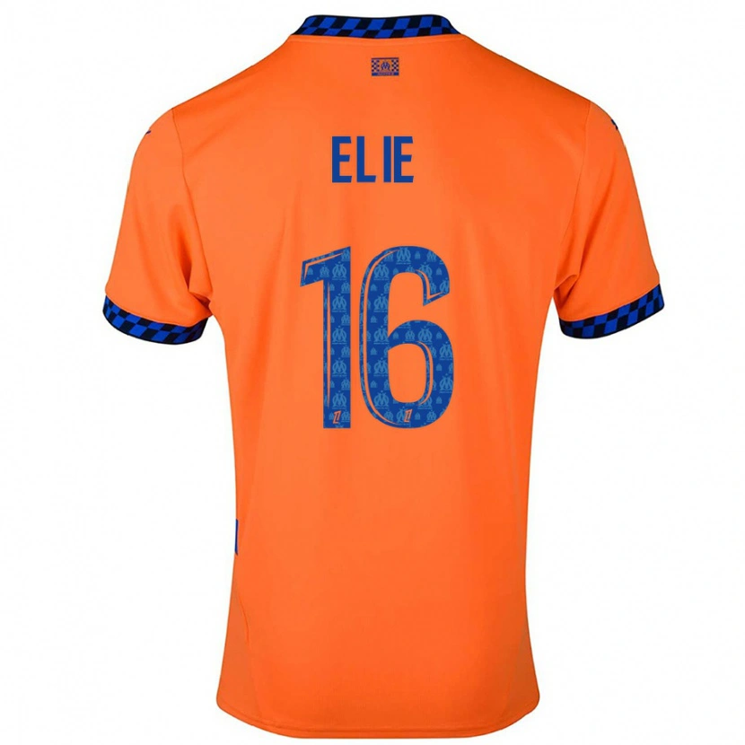 Danxen Niño Camiseta Anaïs Elie #16 Naranja Azul Oscuro Equipación Tercera 2024/25 La Camisa