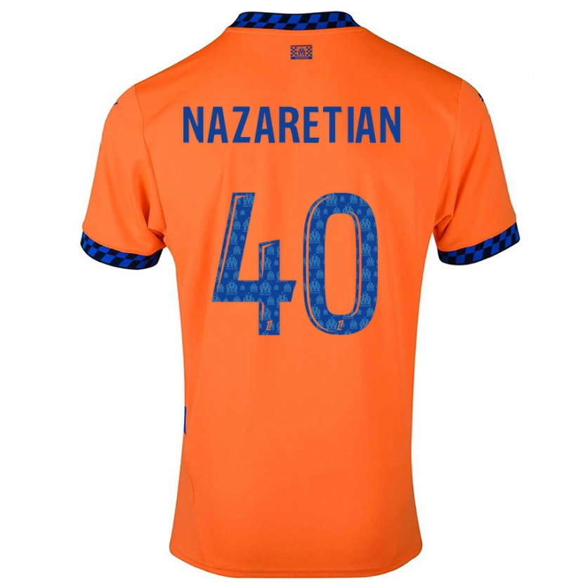 Danxen Niño Camiseta Manuel Nazaretian #40 Naranja Azul Oscuro Equipación Tercera 2024/25 La Camisa