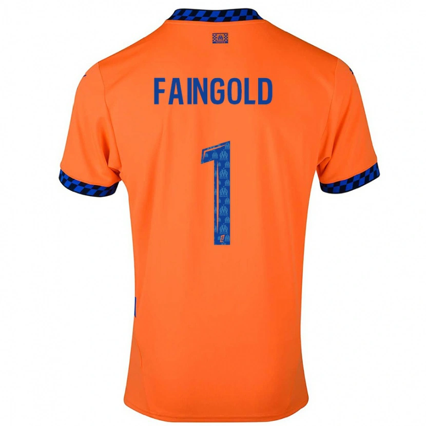 Danxen Niño Camiseta Abbie Faingold #1 Naranja Azul Oscuro Equipación Tercera 2024/25 La Camisa