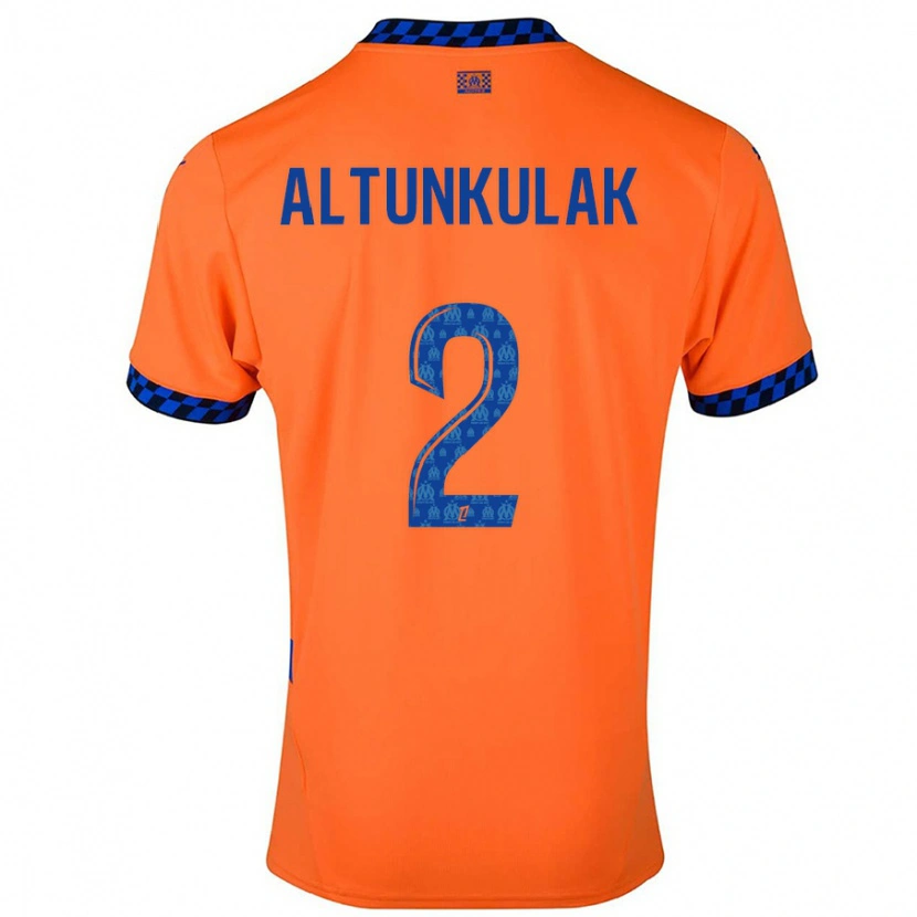 Danxen Niño Camiseta Selen Altunkulak #2 Naranja Azul Oscuro Equipación Tercera 2024/25 La Camisa