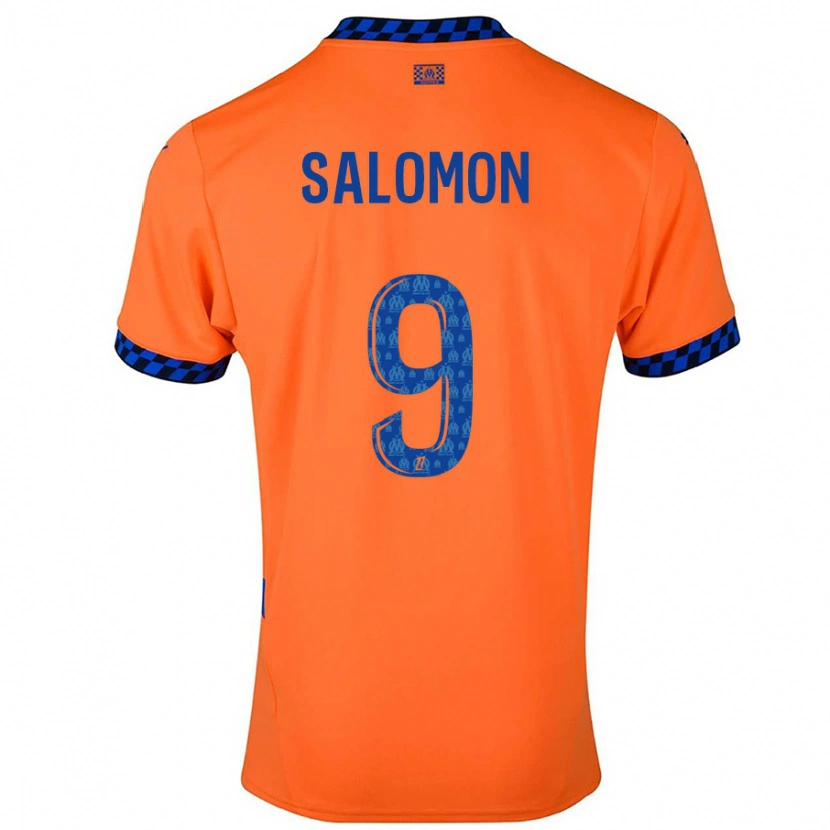 Danxen Niño Camiseta Maeva Salomon #9 Naranja Azul Oscuro Equipación Tercera 2024/25 La Camisa