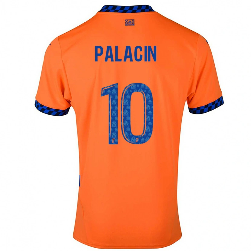 Danxen Niño Camiseta Sara Palacin #10 Naranja Azul Oscuro Equipación Tercera 2024/25 La Camisa