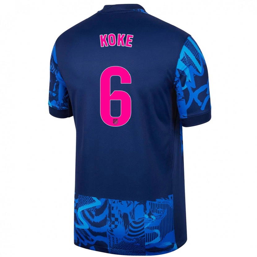 Danxen Niño Camiseta Koke #6 Azul Real Equipación Tercera 2024/25 La Camisa