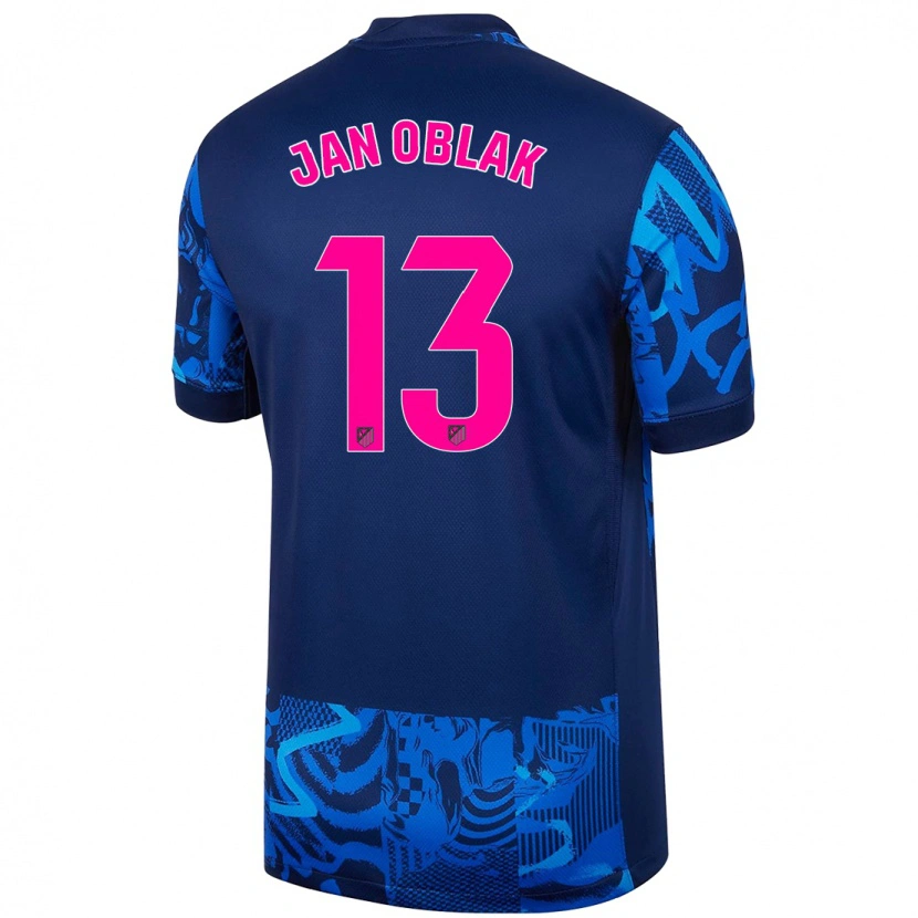 Danxen Niño Camiseta Jan Oblak #13 Azul Real Equipación Tercera 2024/25 La Camisa