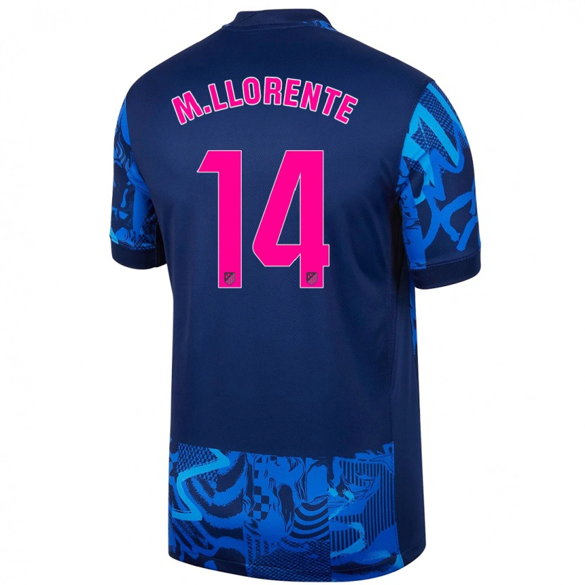 Danxen Niño Camiseta Marcos Llorente #14 Azul Real Equipación Tercera 2024/25 La Camisa