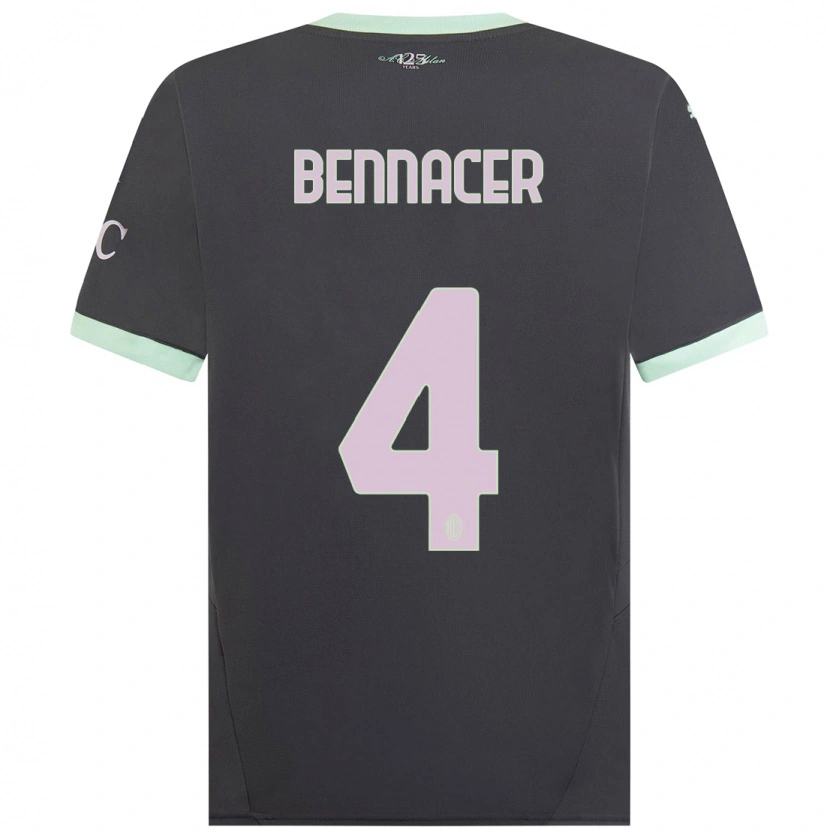 Danxen Niño Camiseta Ismaël Bennacer #4 Gris Equipación Tercera 2024/25 La Camisa