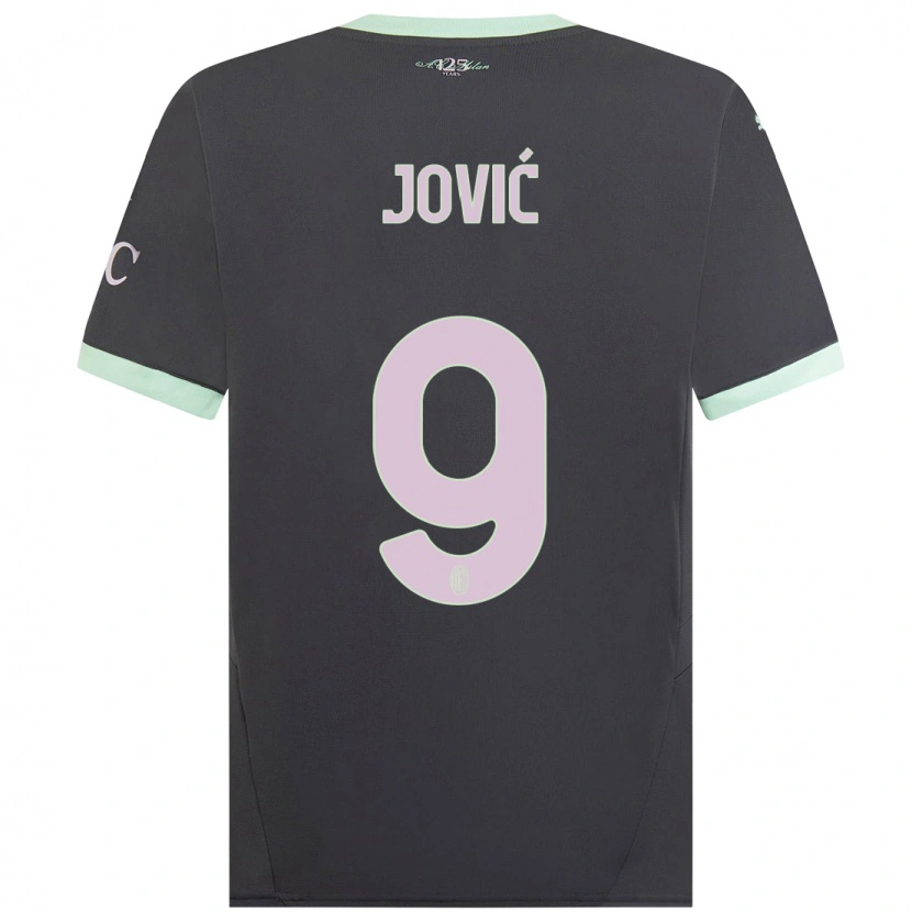 Danxen Niño Camiseta Luka Jović #9 Gris Equipación Tercera 2024/25 La Camisa