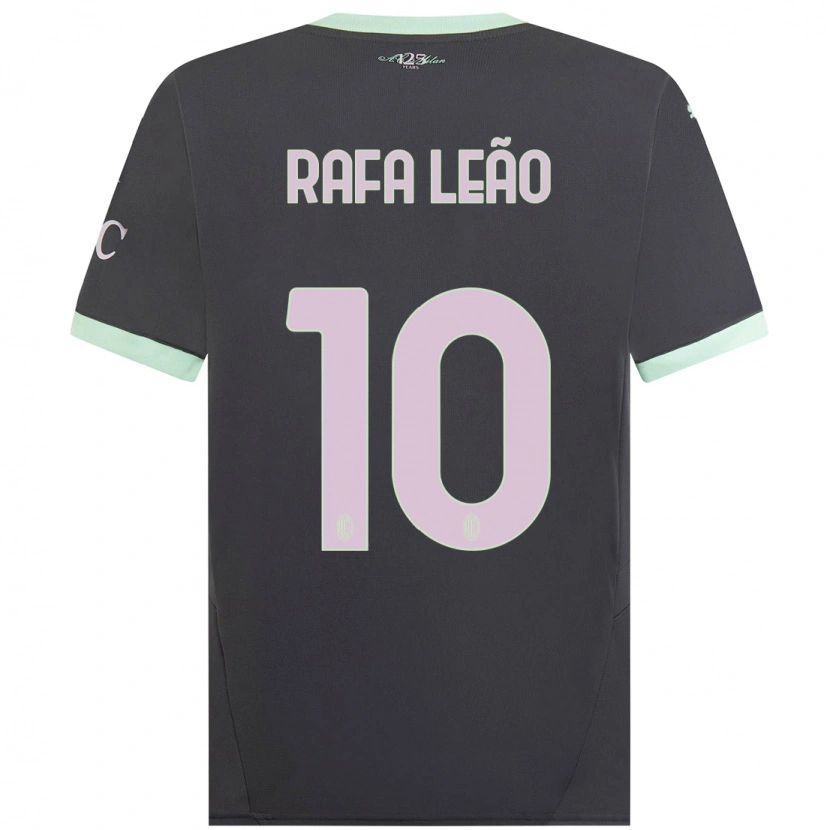 Danxen Niño Camiseta Rafael Leão #10 Gris Equipación Tercera 2024/25 La Camisa