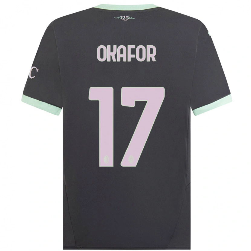 Danxen Niño Camiseta Noah Okafor #17 Gris Equipación Tercera 2024/25 La Camisa