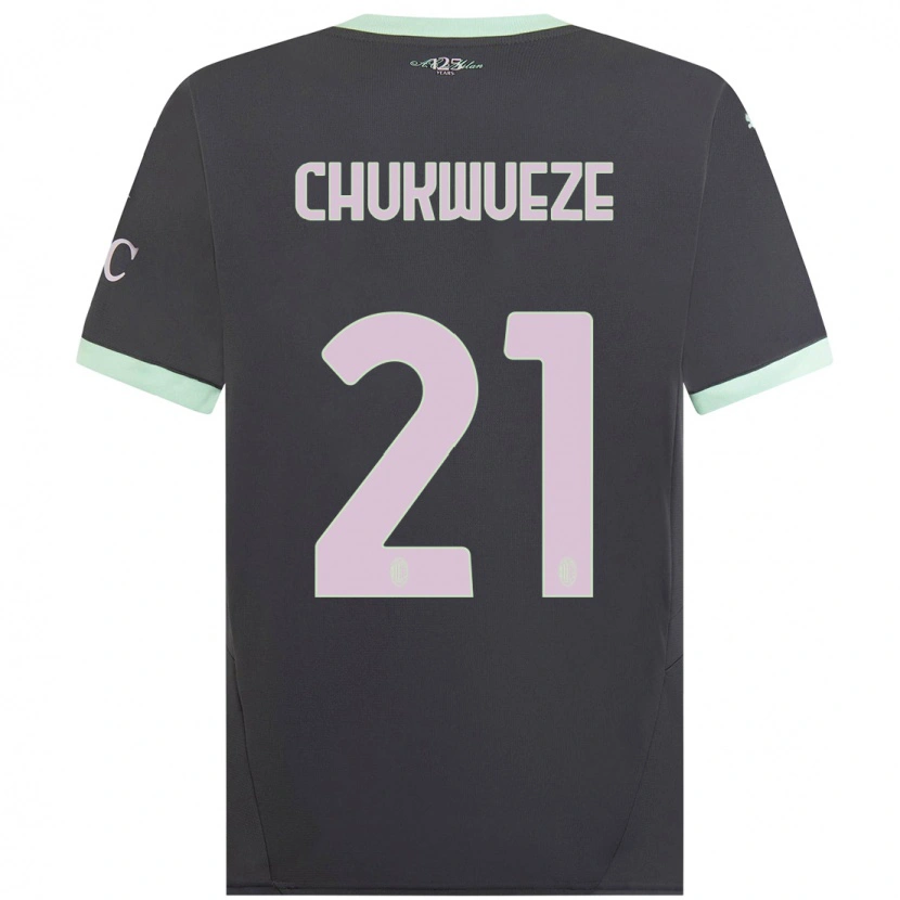 Danxen Niño Camiseta Samuel Chukwueze #21 Gris Equipación Tercera 2024/25 La Camisa