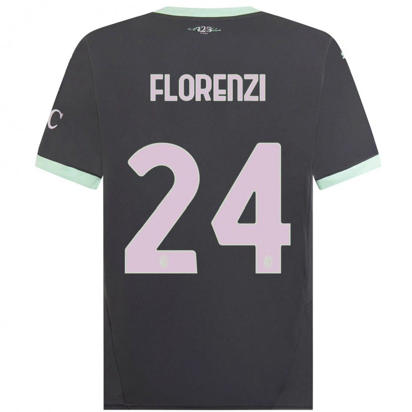 Danxen Niño Camiseta Alessandro Florenzi #24 Gris Equipación Tercera 2024/25 La Camisa