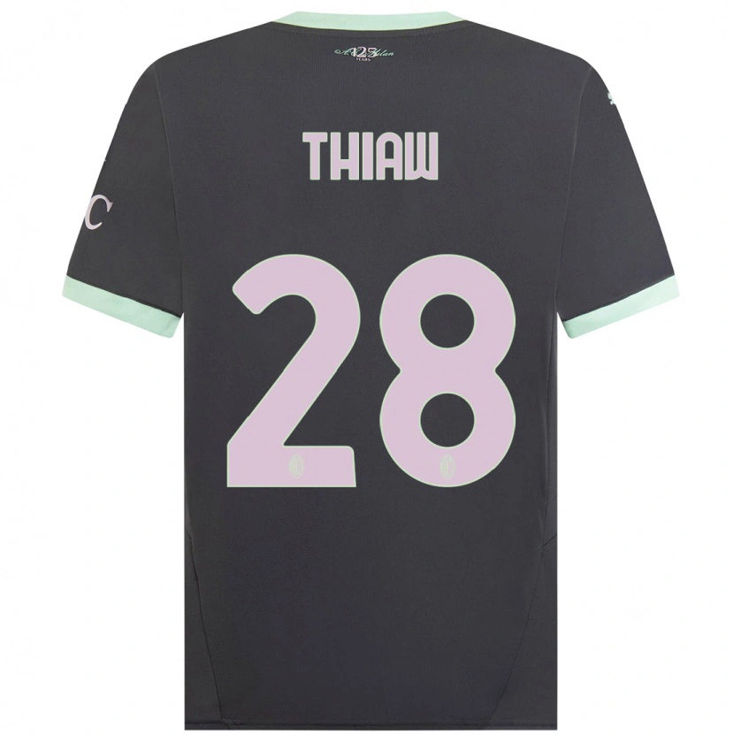 Danxen Niño Camiseta Malick Thiaw #28 Gris Equipación Tercera 2024/25 La Camisa