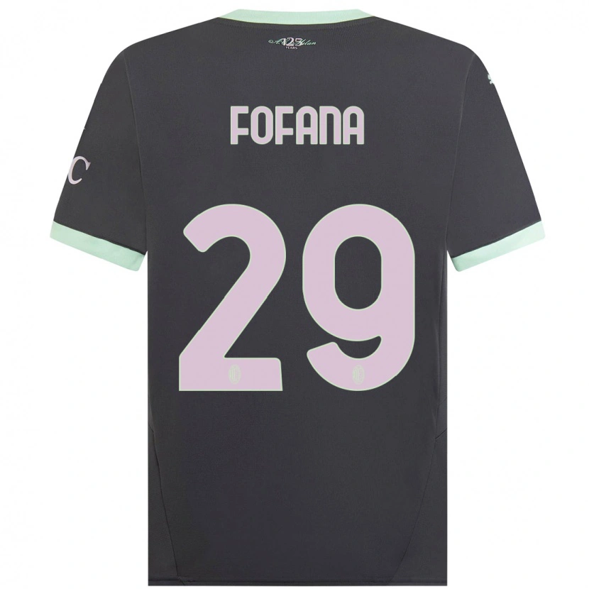 Danxen Niño Camiseta Youssouf Fofana #29 Gris Equipación Tercera 2024/25 La Camisa