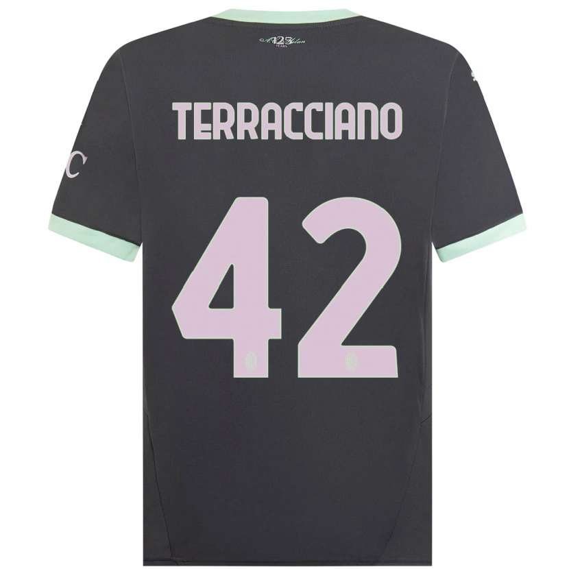 Danxen Niño Camiseta Filippo Terracciano #42 Gris Equipación Tercera 2024/25 La Camisa