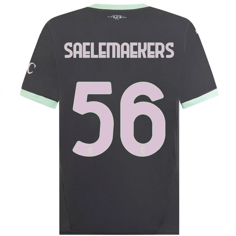 Danxen Niño Camiseta Alexis Saelemaekers #56 Gris Equipación Tercera 2024/25 La Camisa