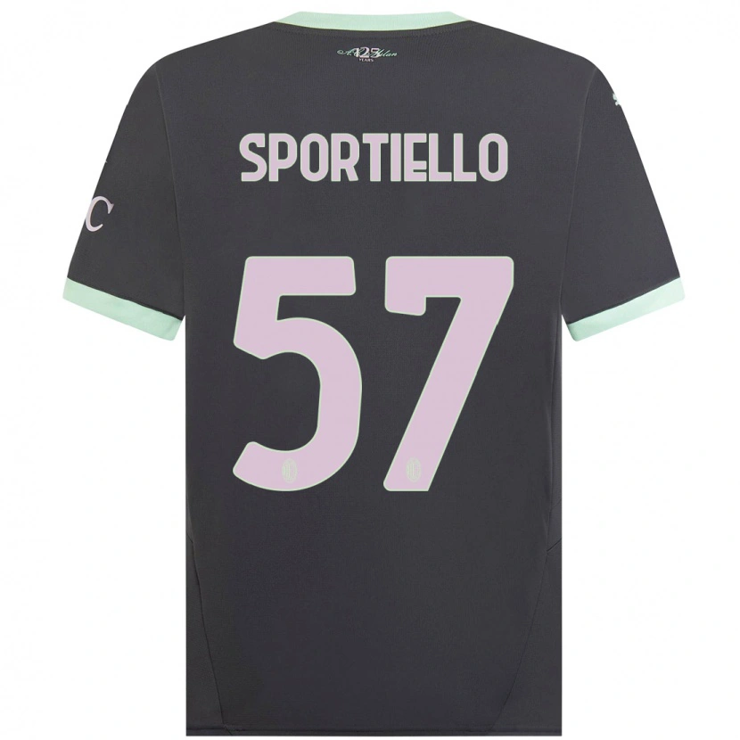 Danxen Niño Camiseta Marco Sportiello #57 Gris Equipación Tercera 2024/25 La Camisa