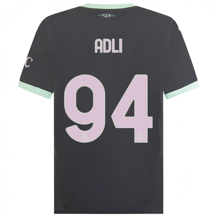 Danxen Niño Camiseta Yacine Adli #94 Gris Equipación Tercera 2024/25 La Camisa