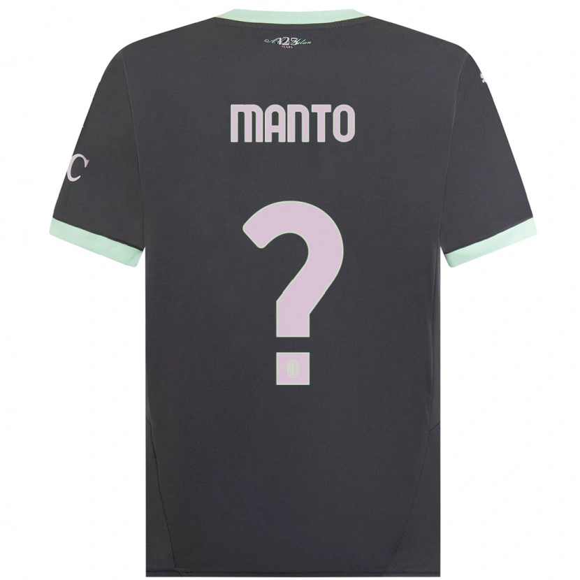 Danxen Niño Camiseta Gaetano Manto #0 Gris Equipación Tercera 2024/25 La Camisa