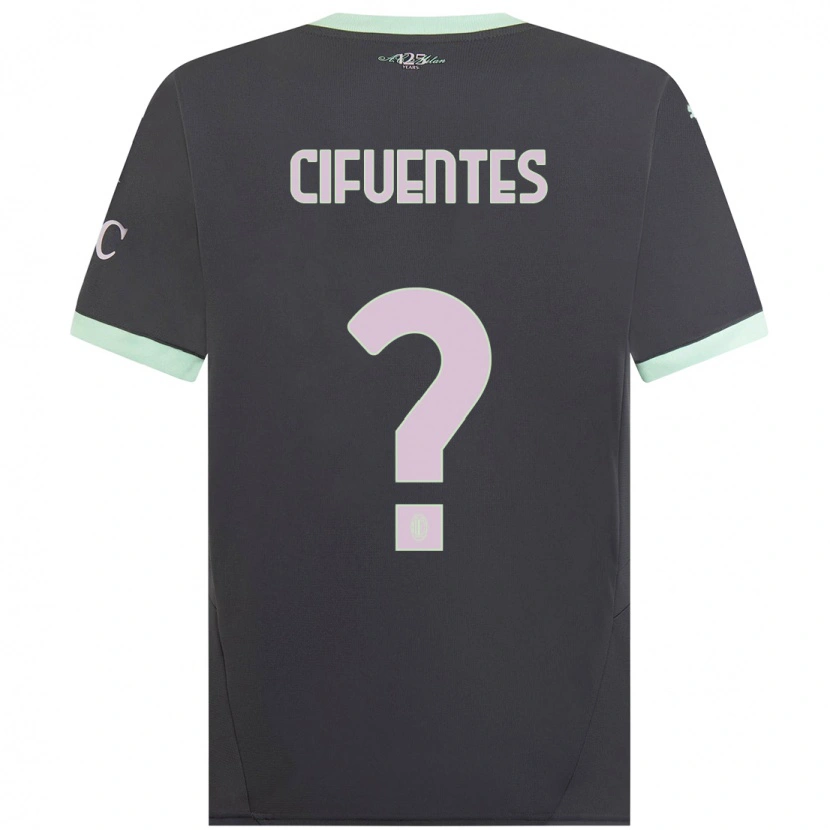 Danxen Niño Camiseta Maikol Cifuentes #0 Gris Equipación Tercera 2024/25 La Camisa