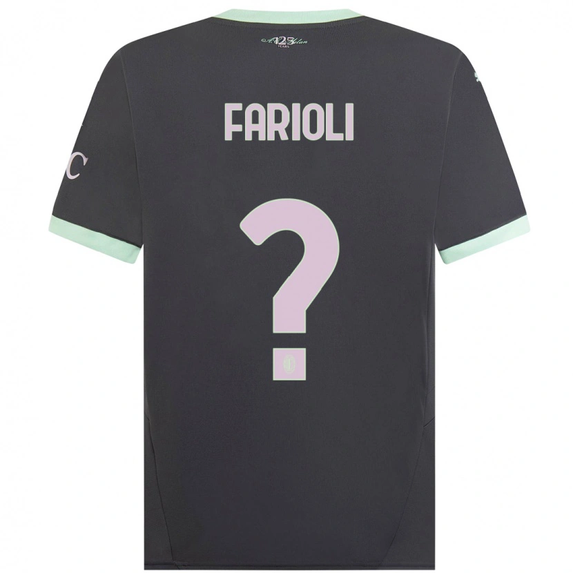 Danxen Niño Camiseta Simone Farioli #0 Gris Equipación Tercera 2024/25 La Camisa