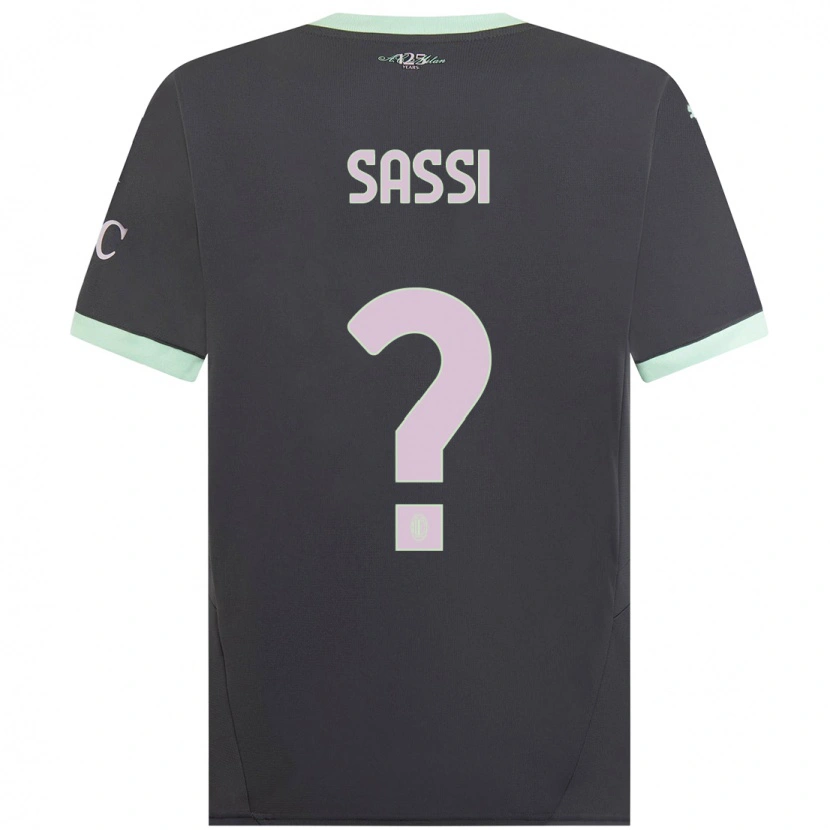 Danxen Niño Camiseta Simone Sassi #0 Gris Equipación Tercera 2024/25 La Camisa