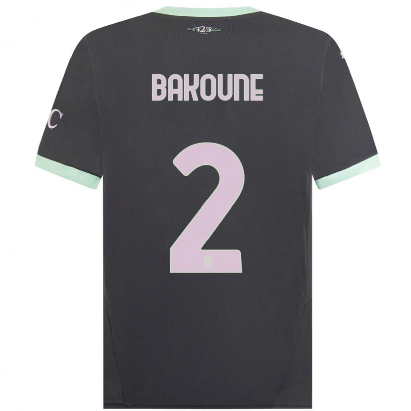 Danxen Niño Camiseta Adam Bakoune #2 Gris Equipación Tercera 2024/25 La Camisa