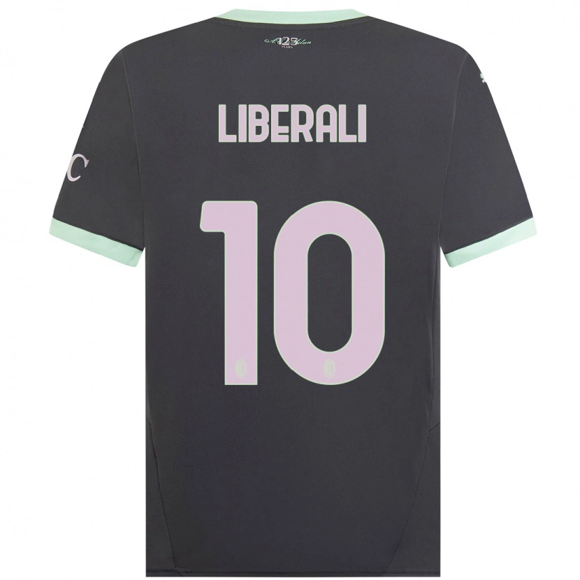 Danxen Niño Camiseta Mattia Liberali #10 Gris Equipación Tercera 2024/25 La Camisa