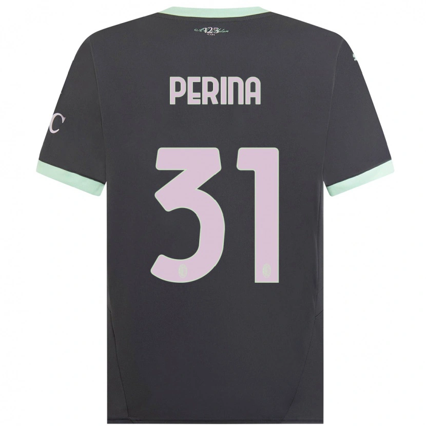 Danxen Niño Camiseta Gioele Perina #31 Gris Equipación Tercera 2024/25 La Camisa