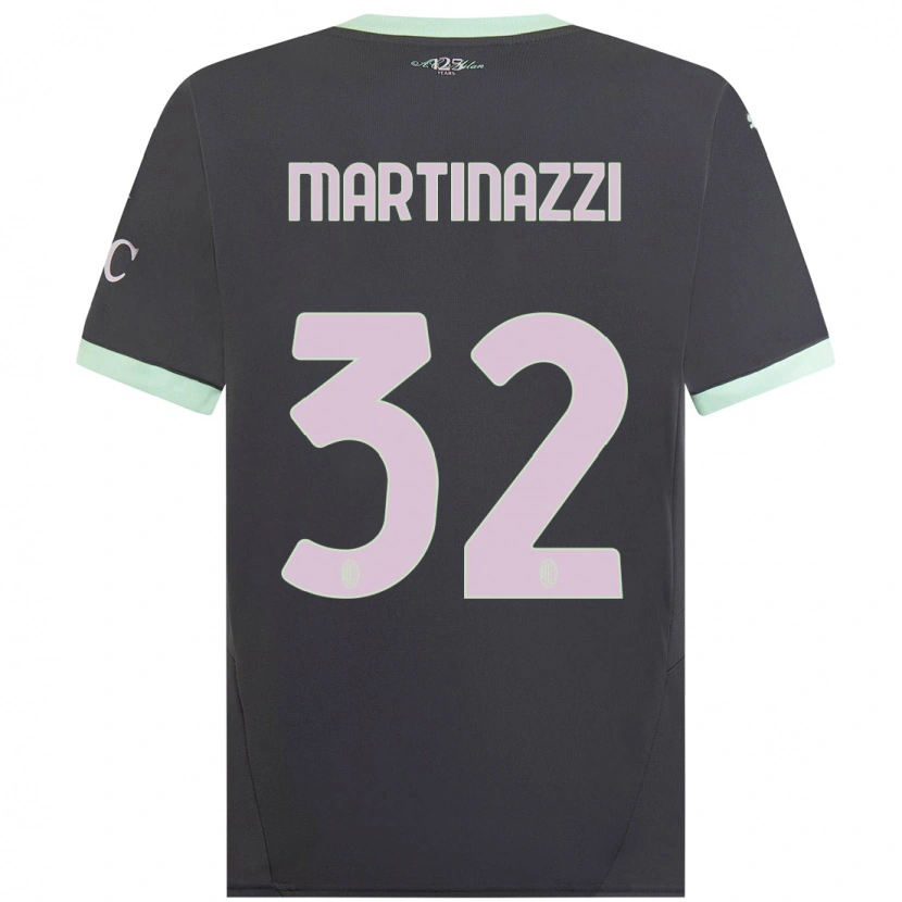 Danxen Niño Camiseta Luca Martinazzi #32 Gris Equipación Tercera 2024/25 La Camisa