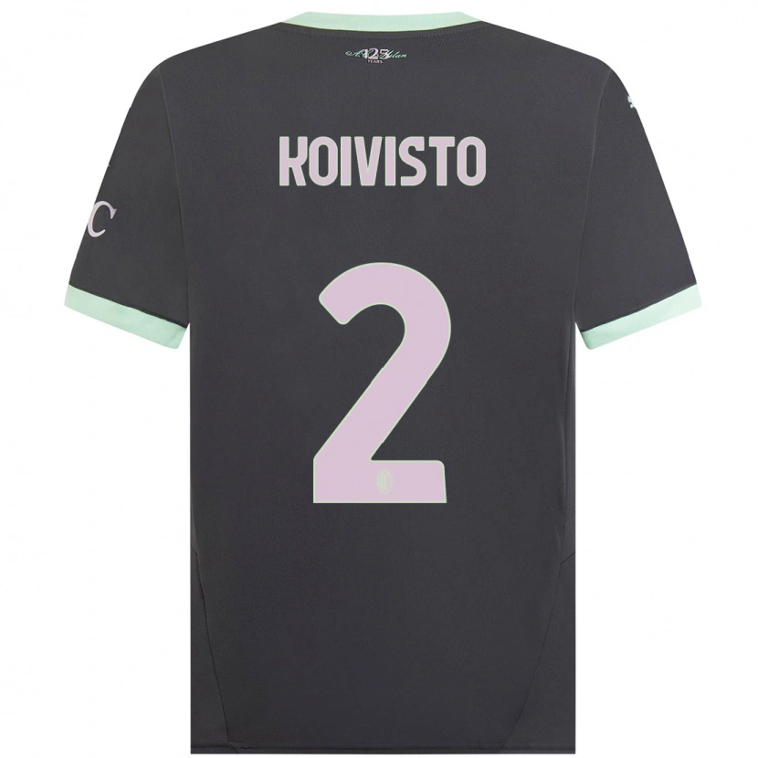 Danxen Niño Camiseta Emma Koivisto #2 Gris Equipación Tercera 2024/25 La Camisa