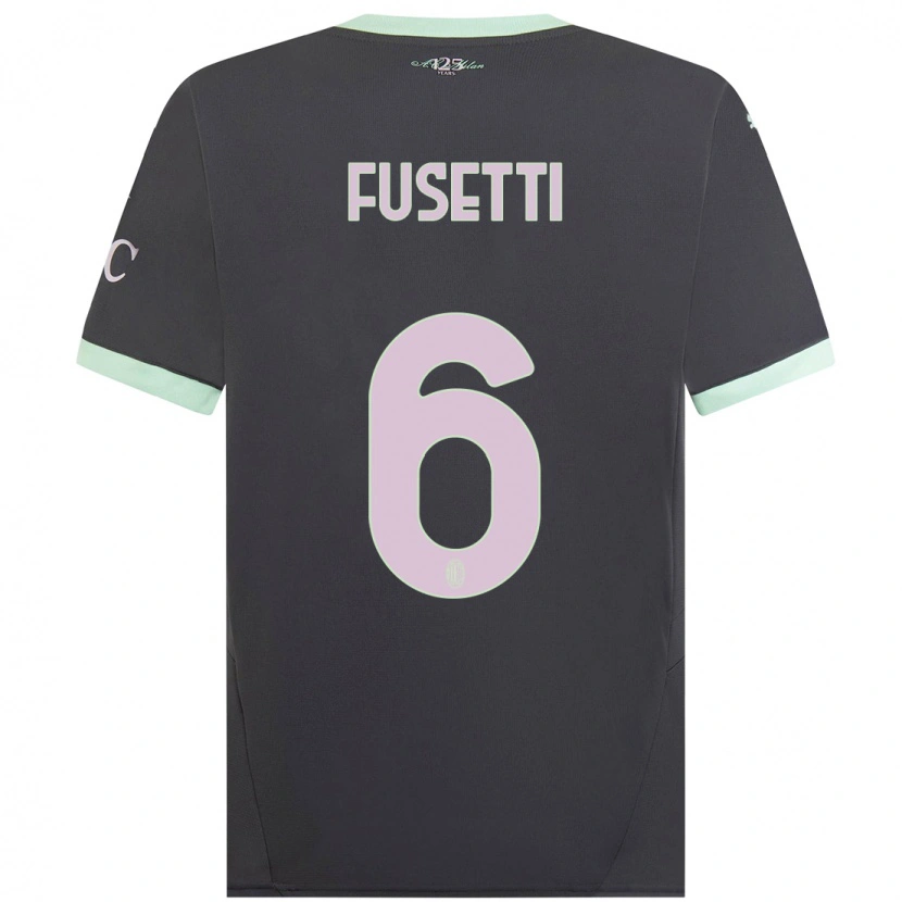 Danxen Niño Camiseta Laura Fusetti #6 Gris Equipación Tercera 2024/25 La Camisa