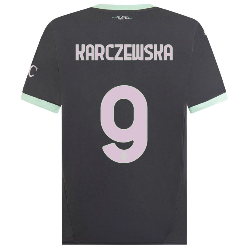 Danxen Niño Camiseta Nikola Karczewska #9 Gris Equipación Tercera 2024/25 La Camisa