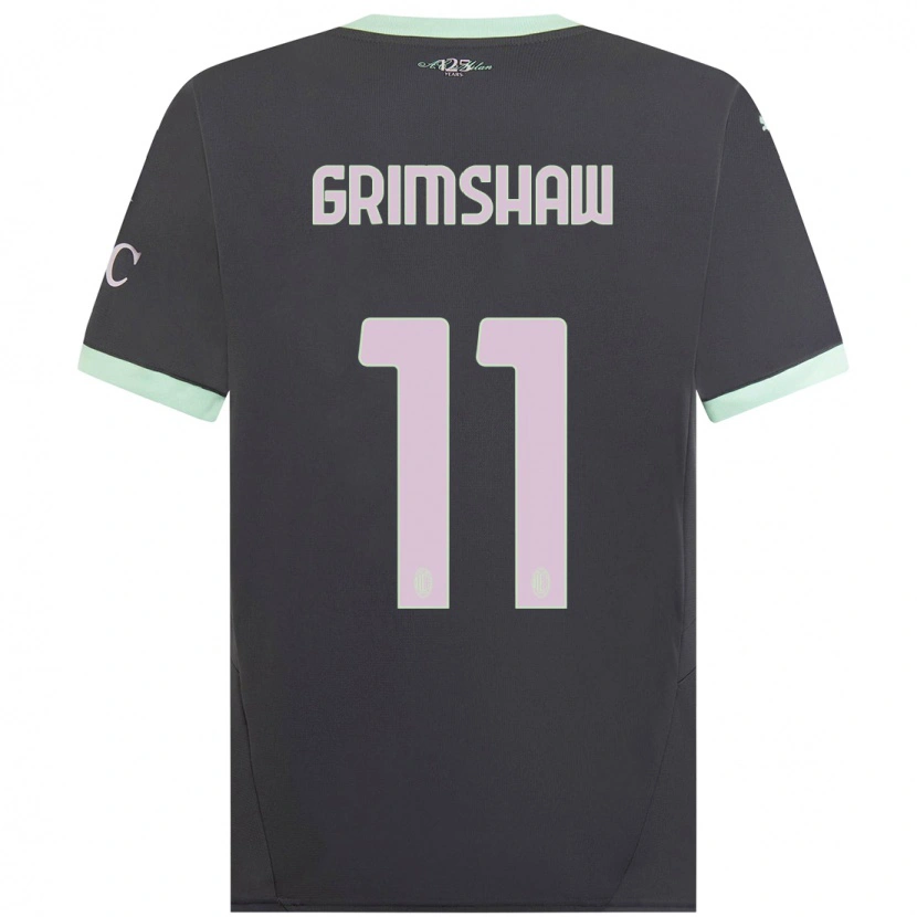 Danxen Niño Camiseta Christy Grimshaw #11 Gris Equipación Tercera 2024/25 La Camisa