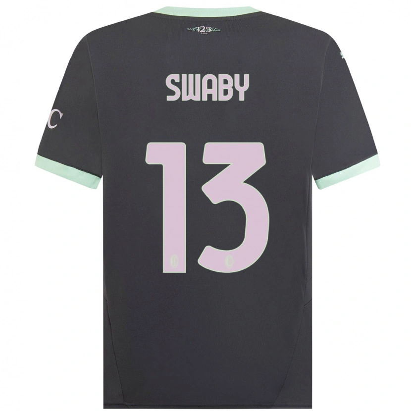 Danxen Niño Camiseta Allyson Swaby #13 Gris Equipación Tercera 2024/25 La Camisa