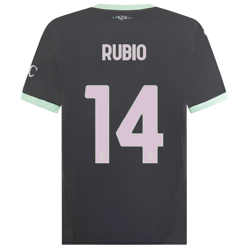 Danxen Niño Camiseta Silvia Rubio #14 Gris Equipación Tercera 2024/25 La Camisa