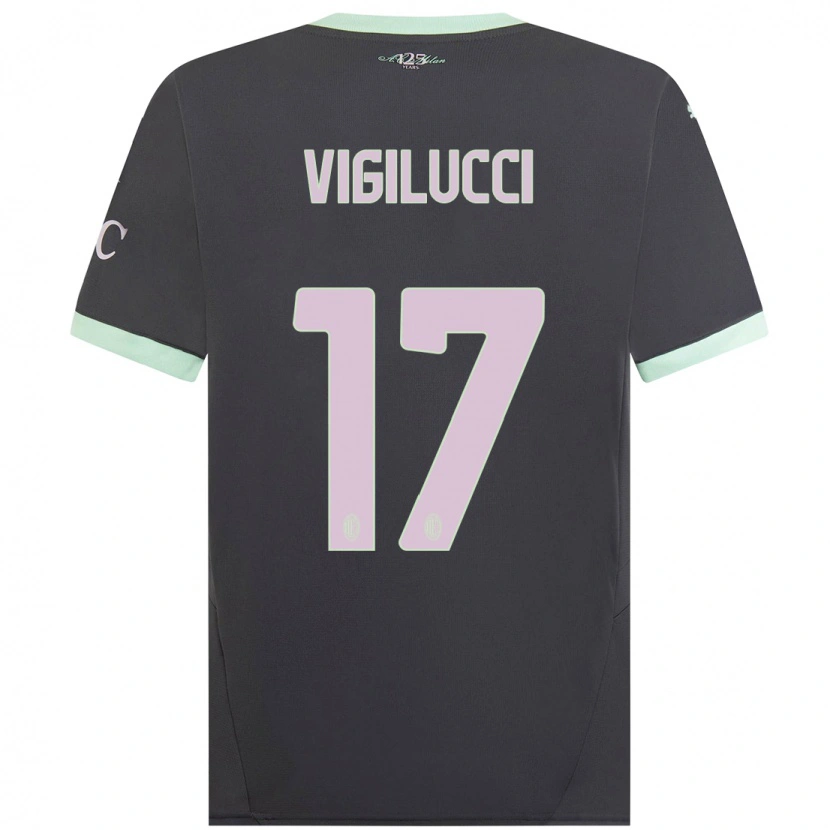 Danxen Niño Camiseta Valery Vigilucci #17 Gris Equipación Tercera 2024/25 La Camisa