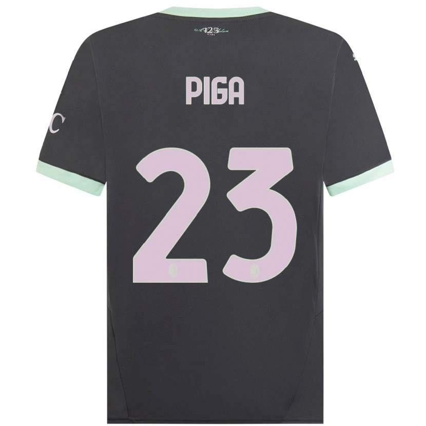 Danxen Niño Camiseta Julie Piga #23 Gris Equipación Tercera 2024/25 La Camisa