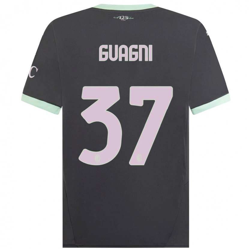 Danxen Niño Camiseta Alia Guagni #37 Gris Equipación Tercera 2024/25 La Camisa