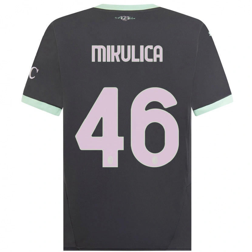 Danxen Niño Camiseta Petra Mikulica #46 Gris Equipación Tercera 2024/25 La Camisa