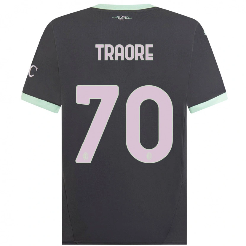 Danxen Niño Camiseta Chaka Traorè #70 Gris Equipación Tercera 2024/25 La Camisa