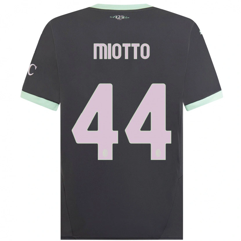 Danxen Niño Camiseta Giorgia Miotto #44 Gris Equipación Tercera 2024/25 La Camisa