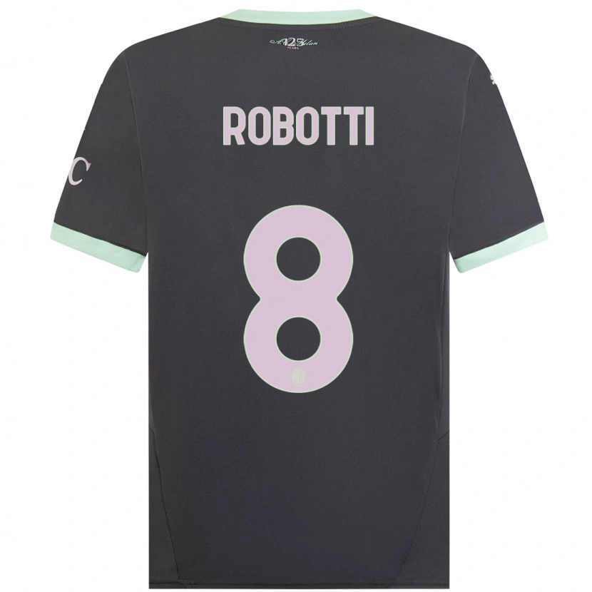 Danxen Niño Camiseta Giovanni Robotti #8 Gris Equipación Tercera 2024/25 La Camisa