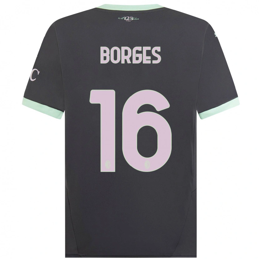 Danxen Niño Camiseta Lenny Borges #16 Gris Equipación Tercera 2024/25 La Camisa