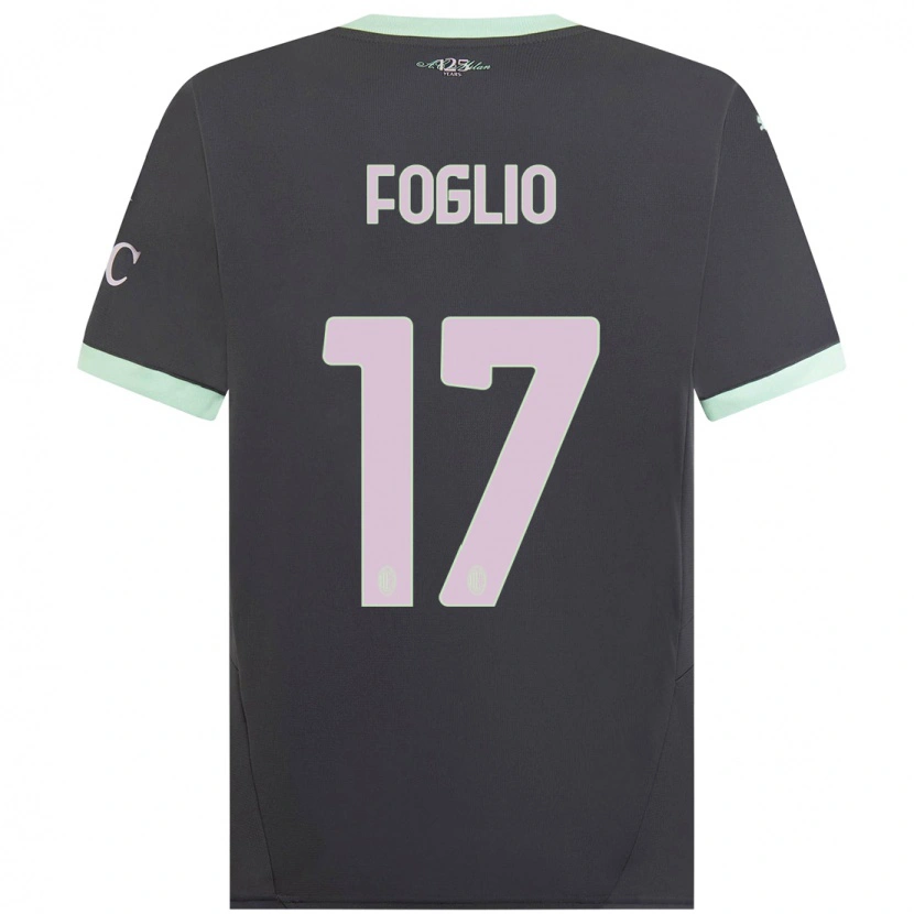 Danxen Niño Camiseta Christian Foglio #17 Gris Equipación Tercera 2024/25 La Camisa