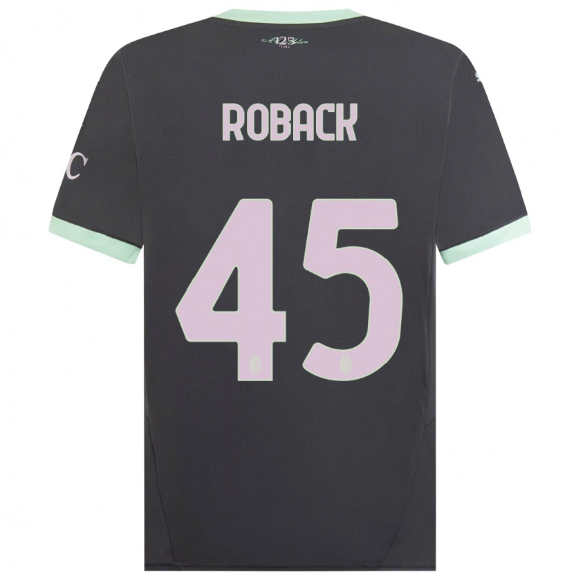 Danxen Niño Camiseta Emil Roback #45 Gris Equipación Tercera 2024/25 La Camisa