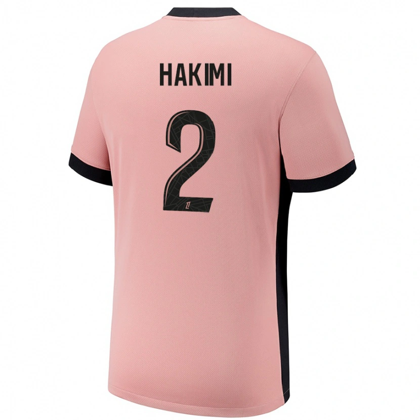 Danxen Niño Camiseta Achraf Hakimi #2 Rosa Óxido Equipación Tercera 2024/25 La Camisa